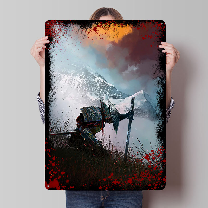 Retro Poster Gaming - Affiche murale imprimée de samouraï Pop
