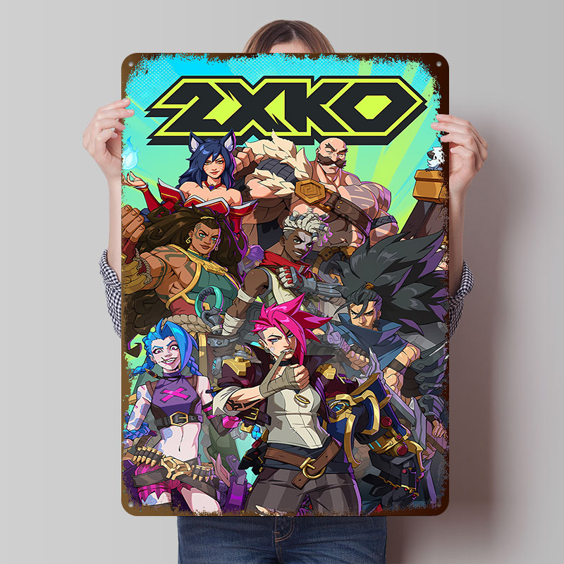 Retro Poster Gaming - 2XKO jeu de combat Art fer