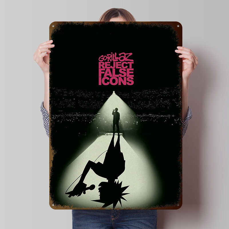 Retro Poster Gaming - Affiche imprimée Gorillaz Reject False Icons,