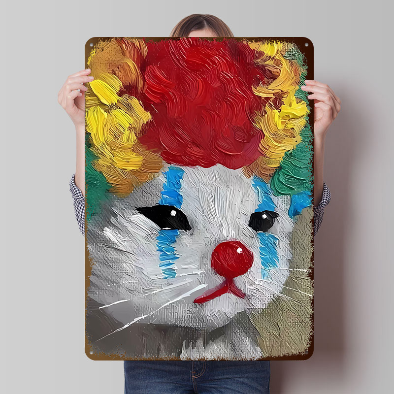 Retro Poster Gaming - Peinture de chat Clown triste, affiches