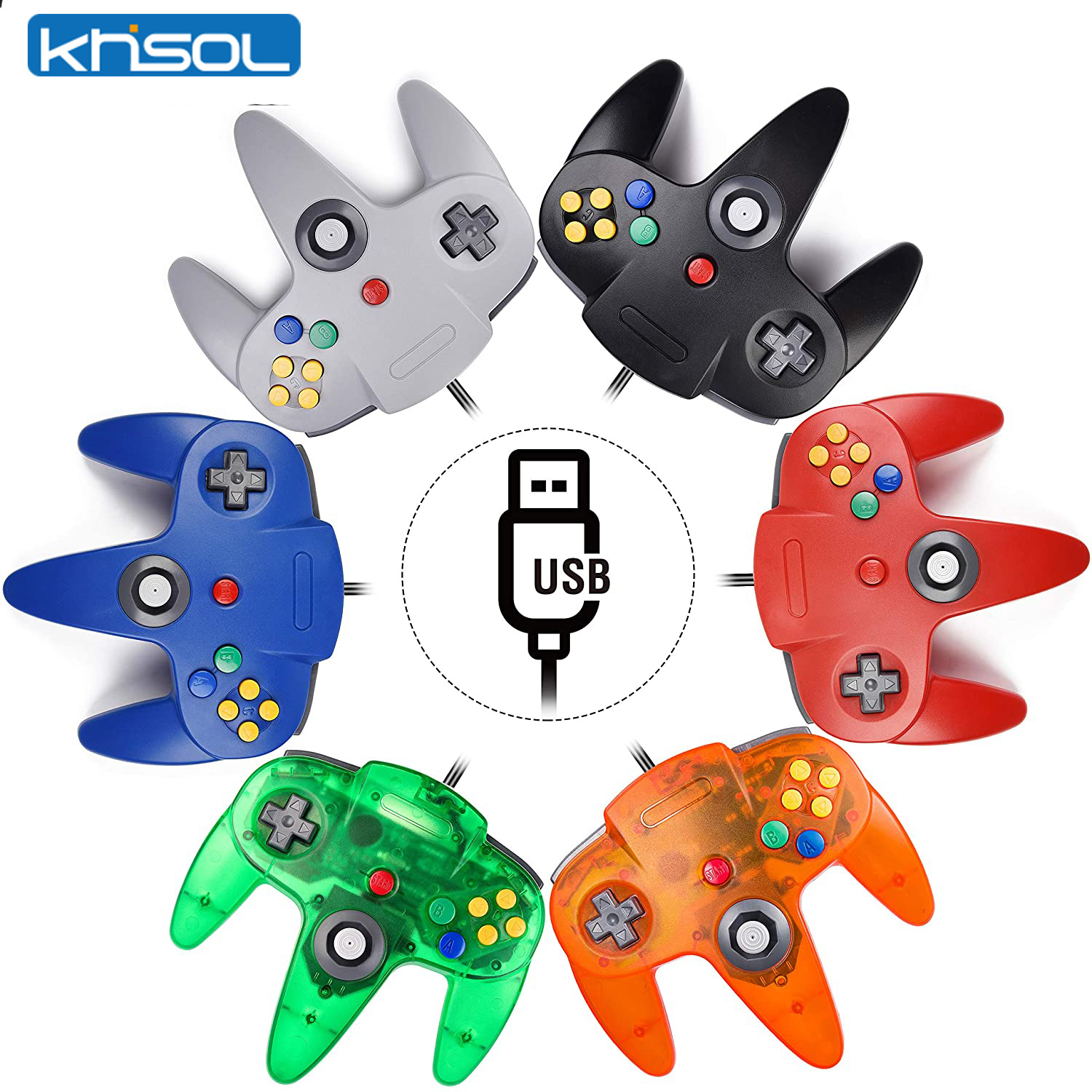 Retro Gaming Joystick - N64 contrôleur classique USB filaire télécommande