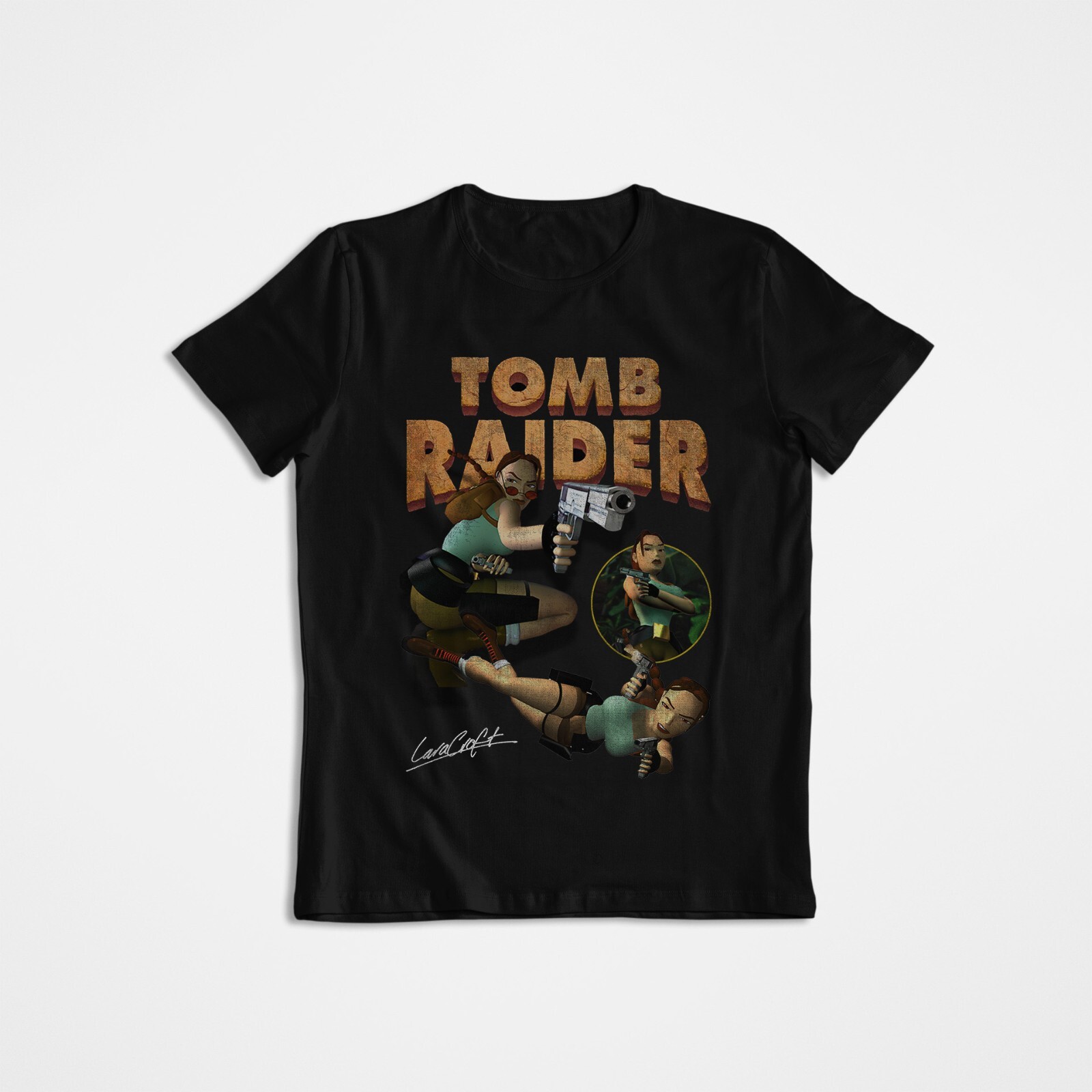 Retro Gaming Shirt - Tomb Raider, Lara Croft, T-shirt graphique,